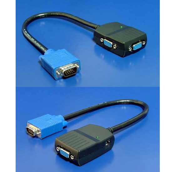 VGA splitter 2× VGA mini, rozlišení 1280×1024@60Hz