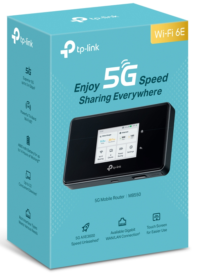 TP-Link M8550 - 5G mobilní Wi-Fi AXE3600 modem a router