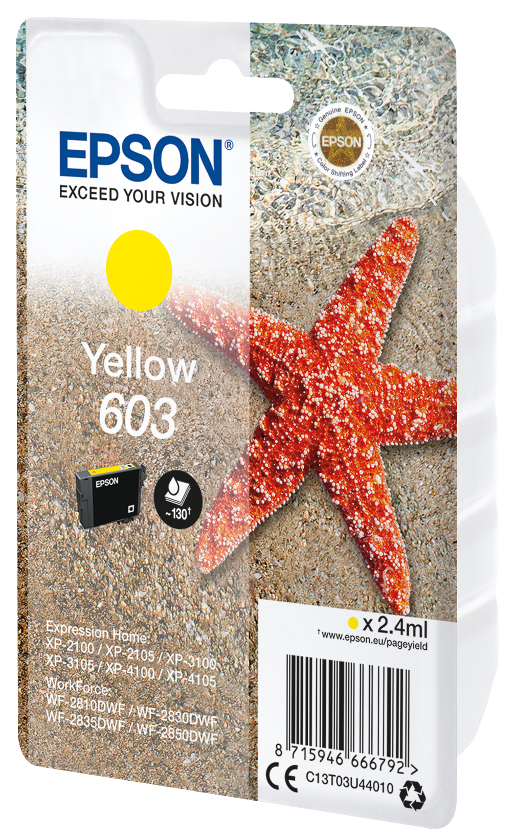 EPSON cartridge T03U4 yellow (hvězdice)
