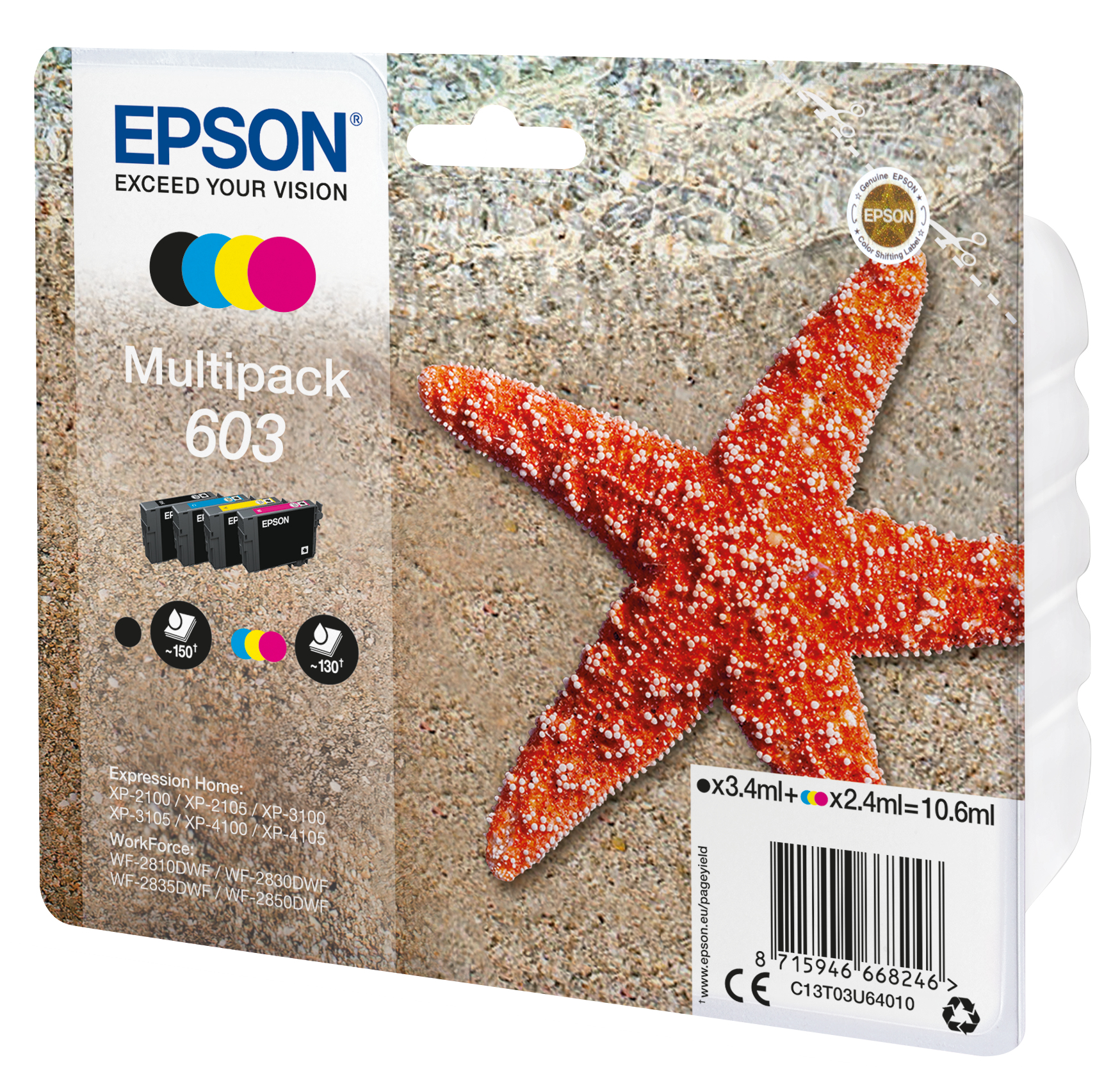 EPSON cartridge T03U640 (black/cyan/magenta/yellow) multipack (hvězdice)