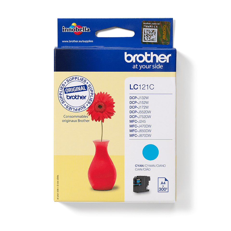 Brother LC-121C (inkoust cyan,300 str.@ 5% draft)