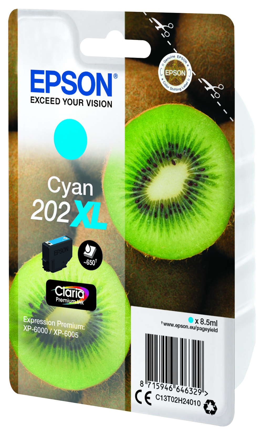 EPSON cartridge T02H2 cyan XL (kiwi)