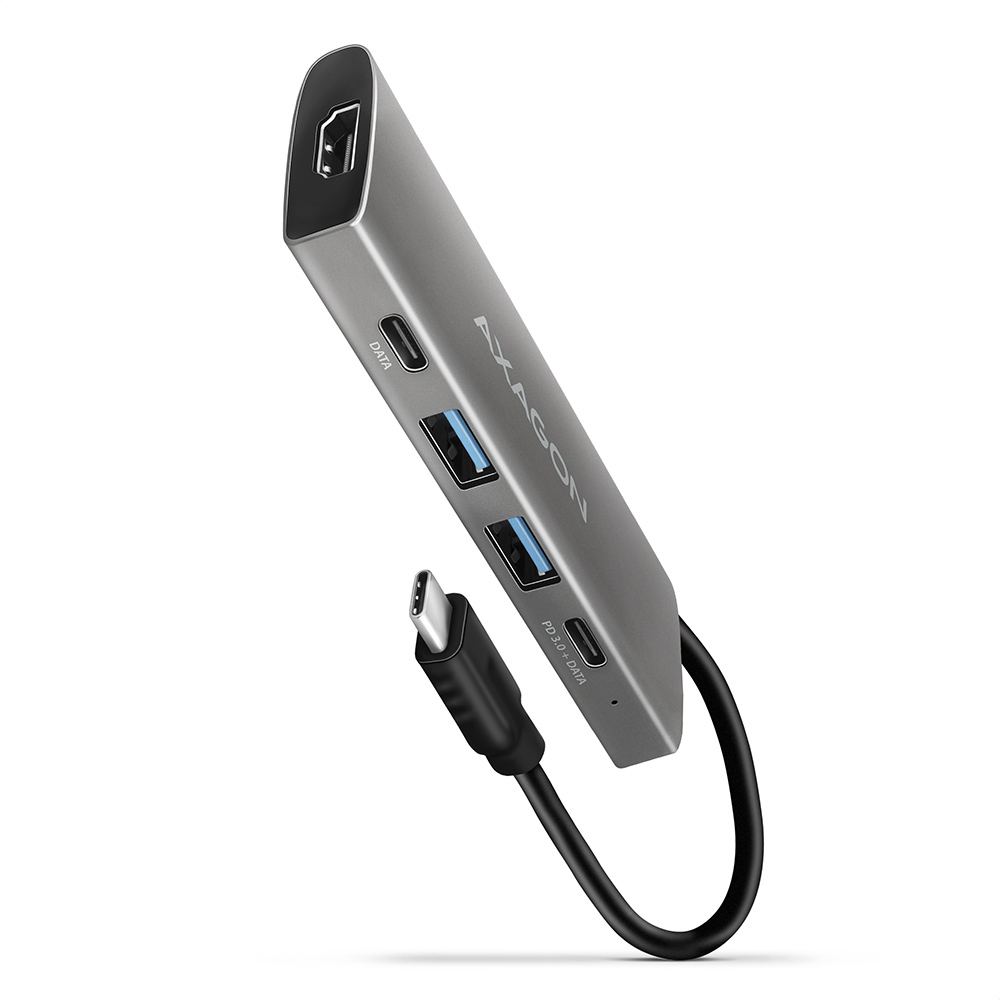 AXAGON HMC-5G2, USB-C 3.2 Gen 2 10 Gb/s hub, porty HDMI 4K/60Hz + 2x USB-A + 2x