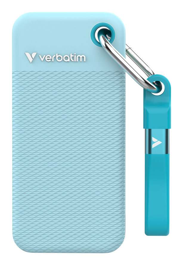VERBATIM Pocket SSD 2TB, USB-C 3.2 Gen 2, modrá + 2x gumový obal