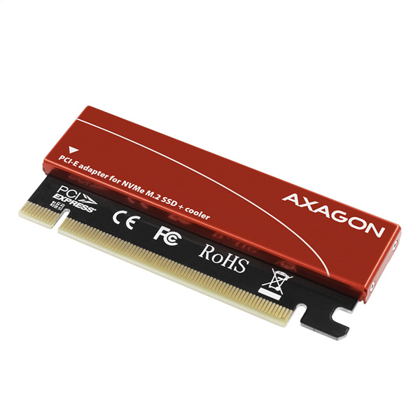 AXAGON PCEM2-S, PCIe x16 - M.2 NVMe M-key slot adaptér, + pasivní chladič
