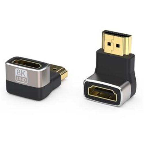 KABEL REDUKCE 8K Adaptér spojka HDMI A - HDMI A, F/M, zahnutá do pravého úhlu 90°