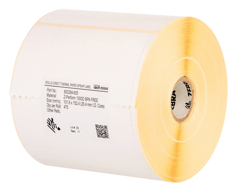 Zebra Label, Paper, 51x32mm; Thermal Transfer, Z-Perform 1000T, Uncoated, Perman
