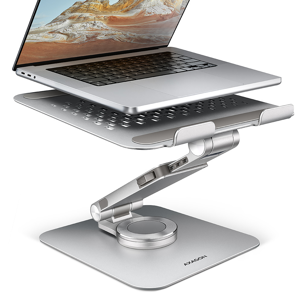 AXAGON STND-LR, hliníkový stojan pro notebooky 10" - 17" s nastavitelnou výškou,