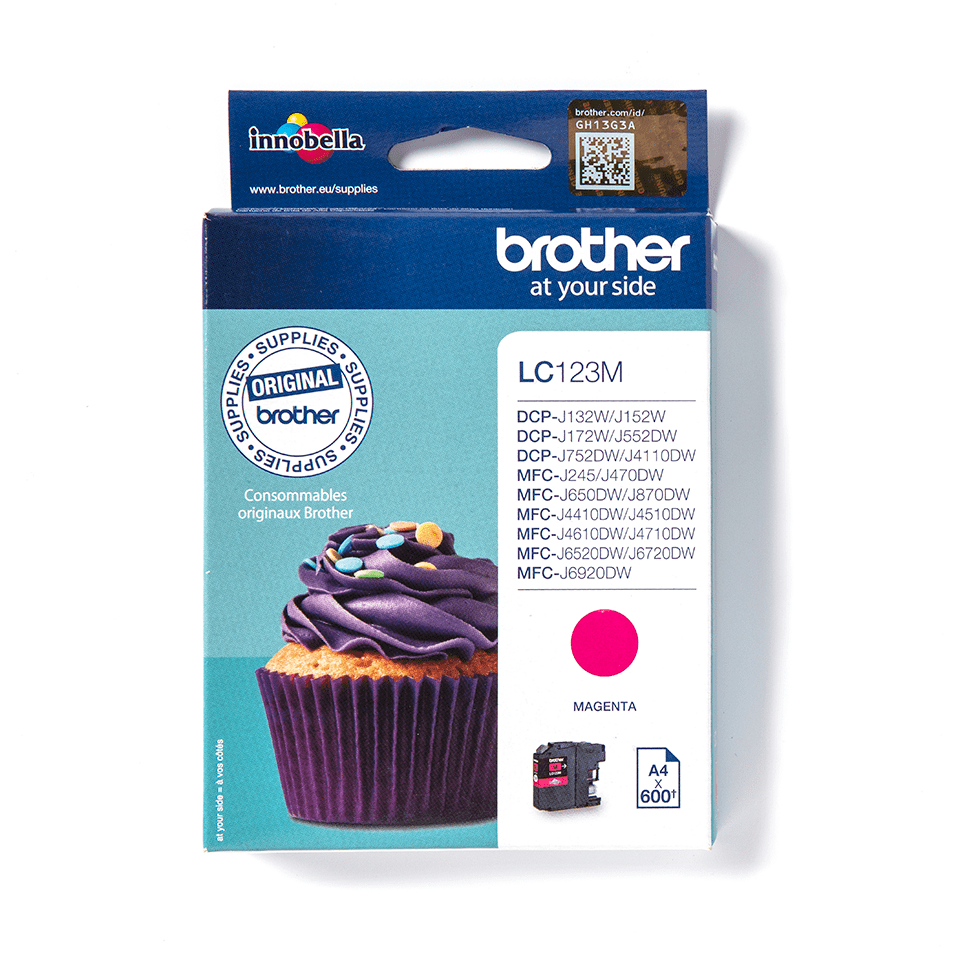 Brother LC-123M (inkoust magenta, 600 str.@ 5% draft)
