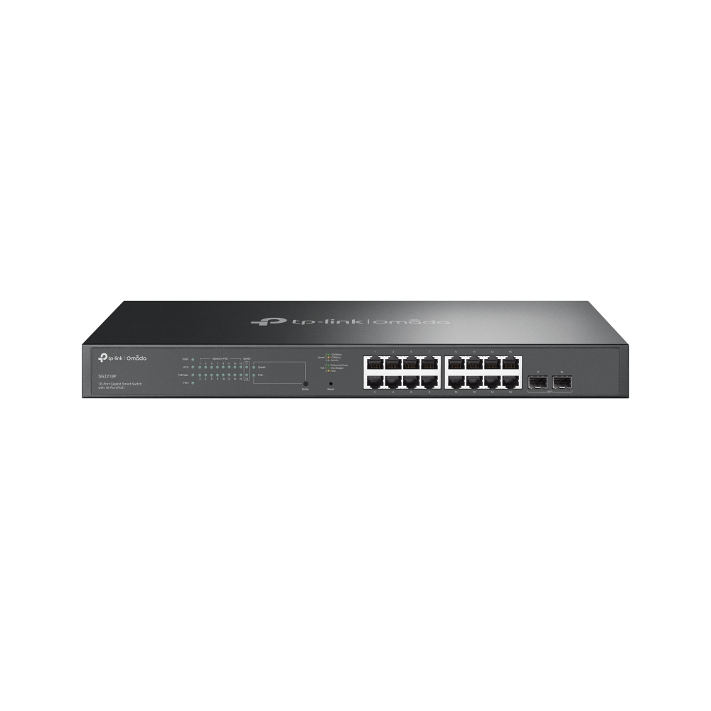 Switch TP-Link SG2218P Smart, 16x GLan s PoE+, 2x SFP, 150W, Omada SDN