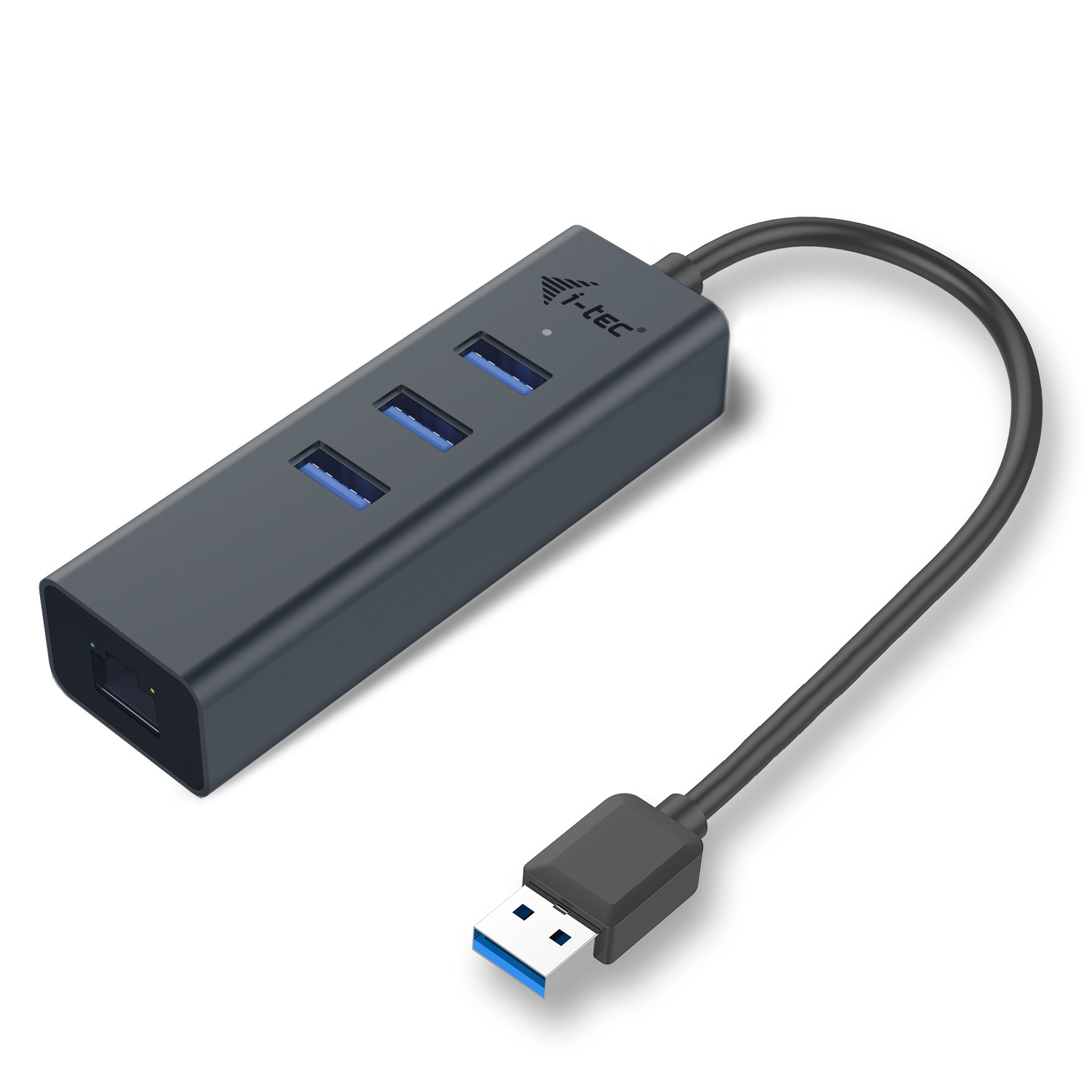 i-Tec USB3.0 HUB 3port Metal + Gigabit Ethernet adaptér, 1x USB na RJ-45