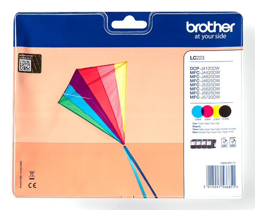 Brother LC-223VALBP (inkoust multipack - černá + tři barvy)