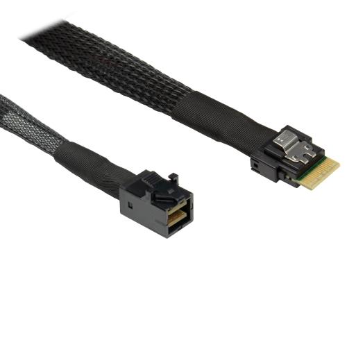 INTER-TECH kabel Slim SAS (SFF-8654 4i) na Mini-SAS HD (SFF-8643), 0,7m
