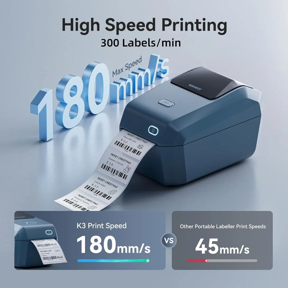 NIIMBOT K3 – print speed up to 180 mm/s