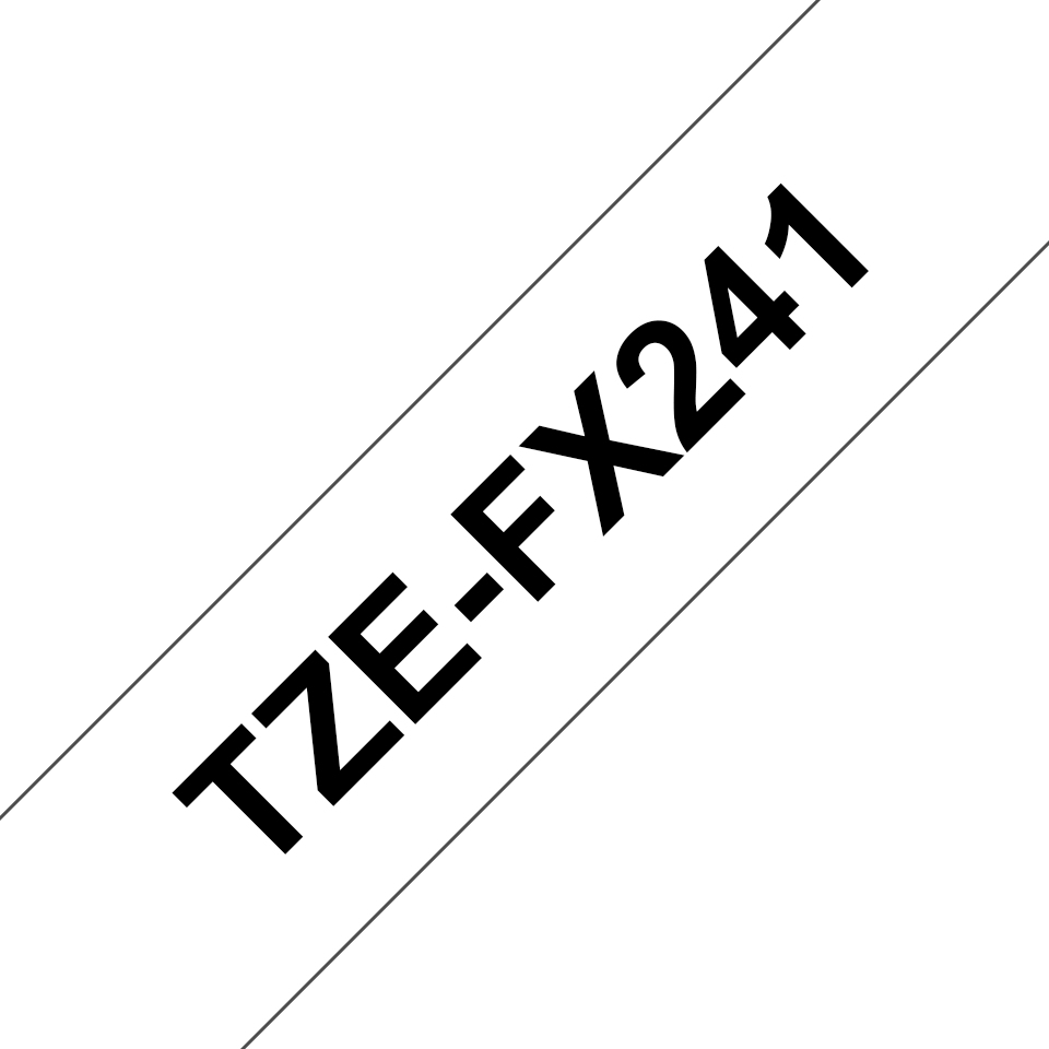 Brother - TZe-FX241, bílá / černá, 18 mm, s flexibilní páskou