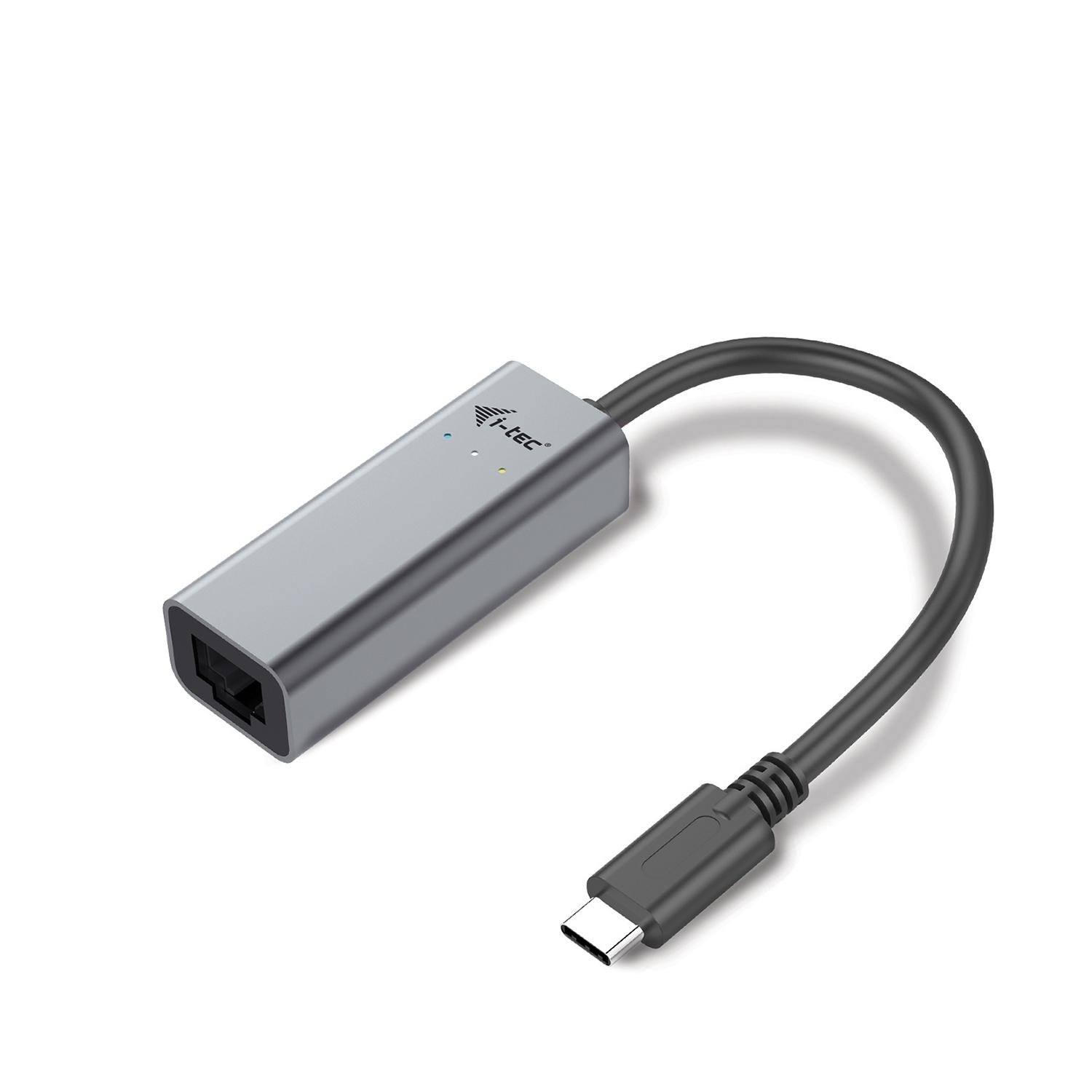 i-Tec USB-C METAL Gigabit Ethernet 10/100/1000 adaptér, LED, RJ45