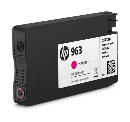 HP 3JA24AE originální náplň purpurová č.963 (magenta, cca 700 stran) (pro OfficeJet Pro 9010, 9013, 9020, 9023, 9022e)