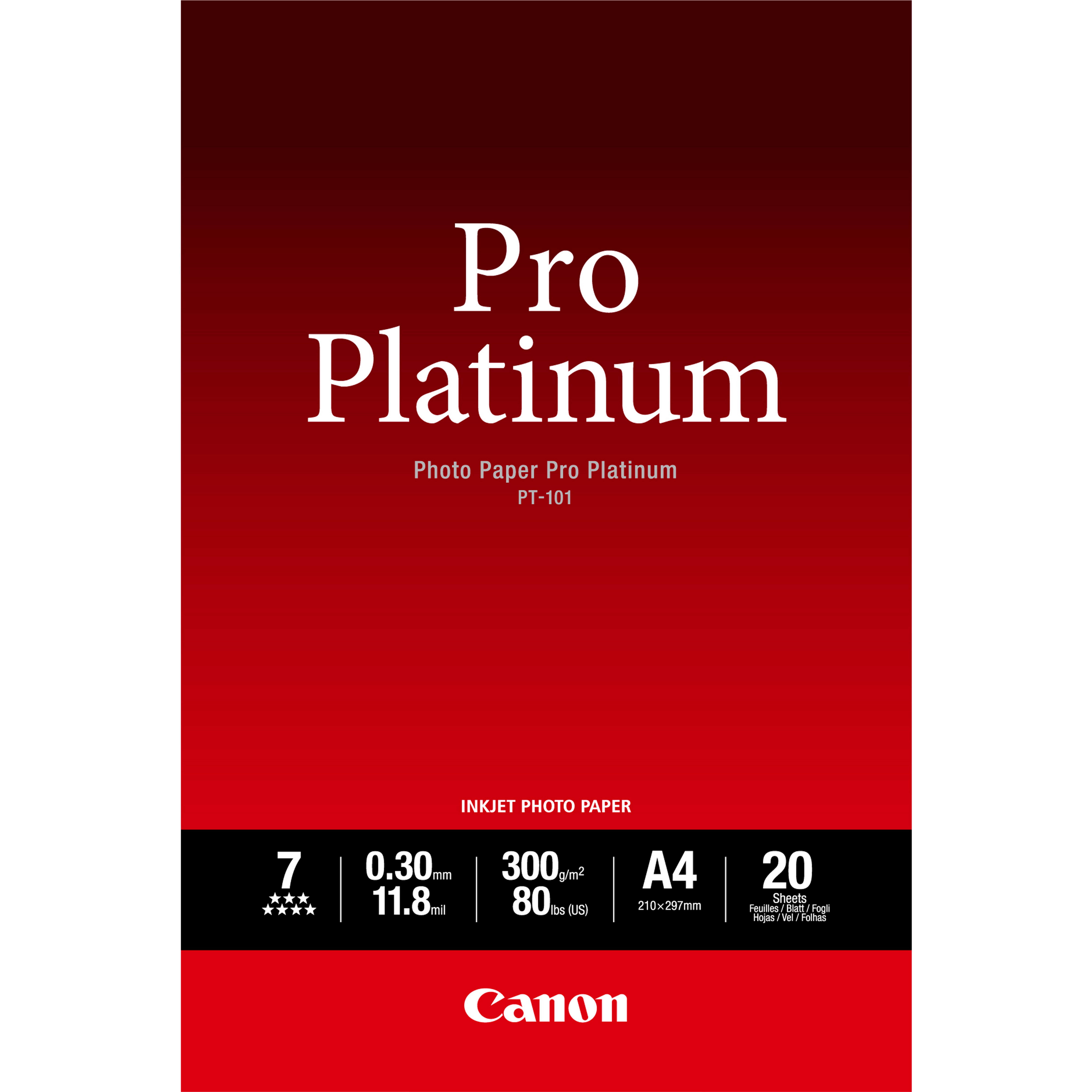 Canon fotopapír PT-101 - A4 - 300g/m2 - 20listů - lesklý