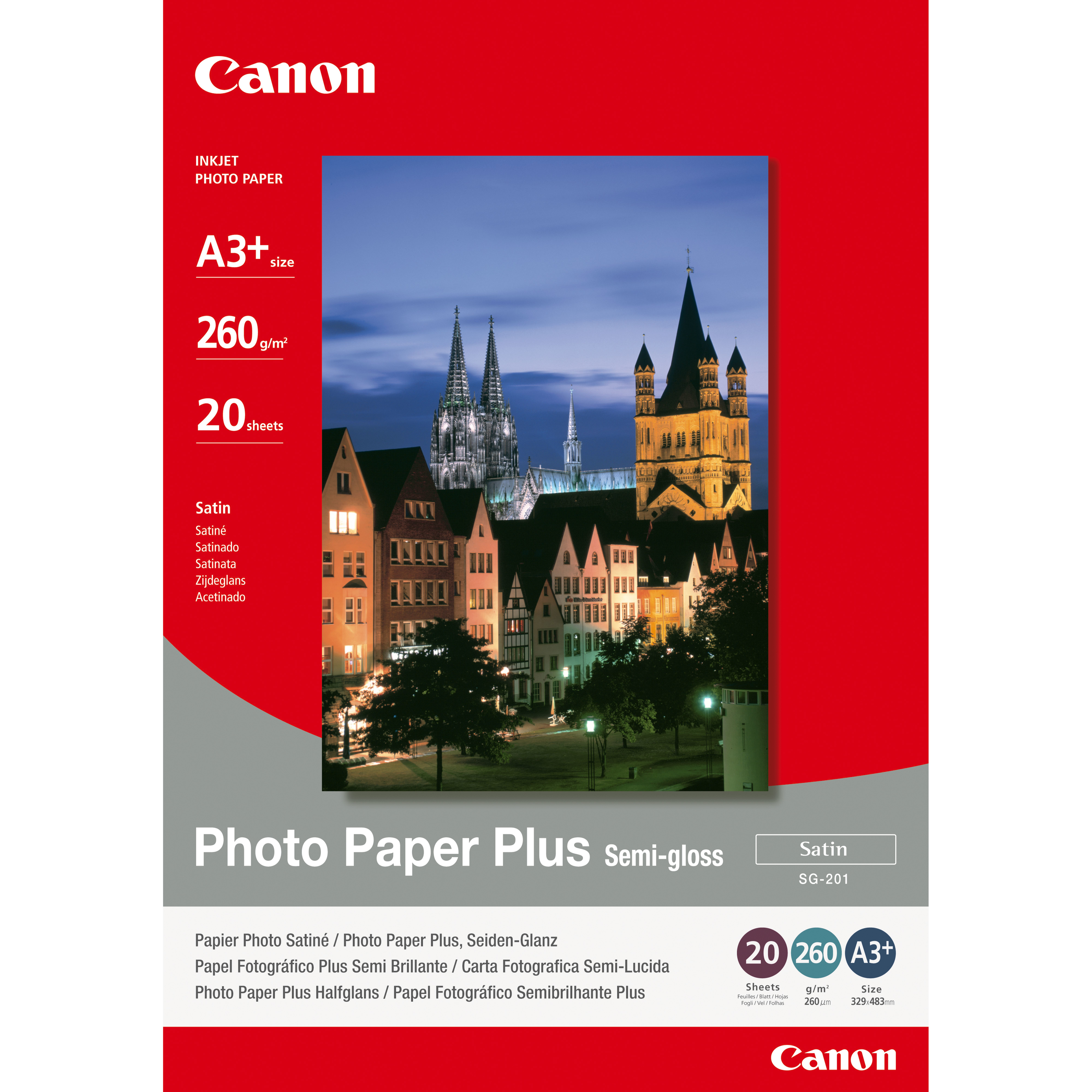 Canon fotopapír SG-201 - A3+ - 260g/m2 - 20 listů - pololesklý