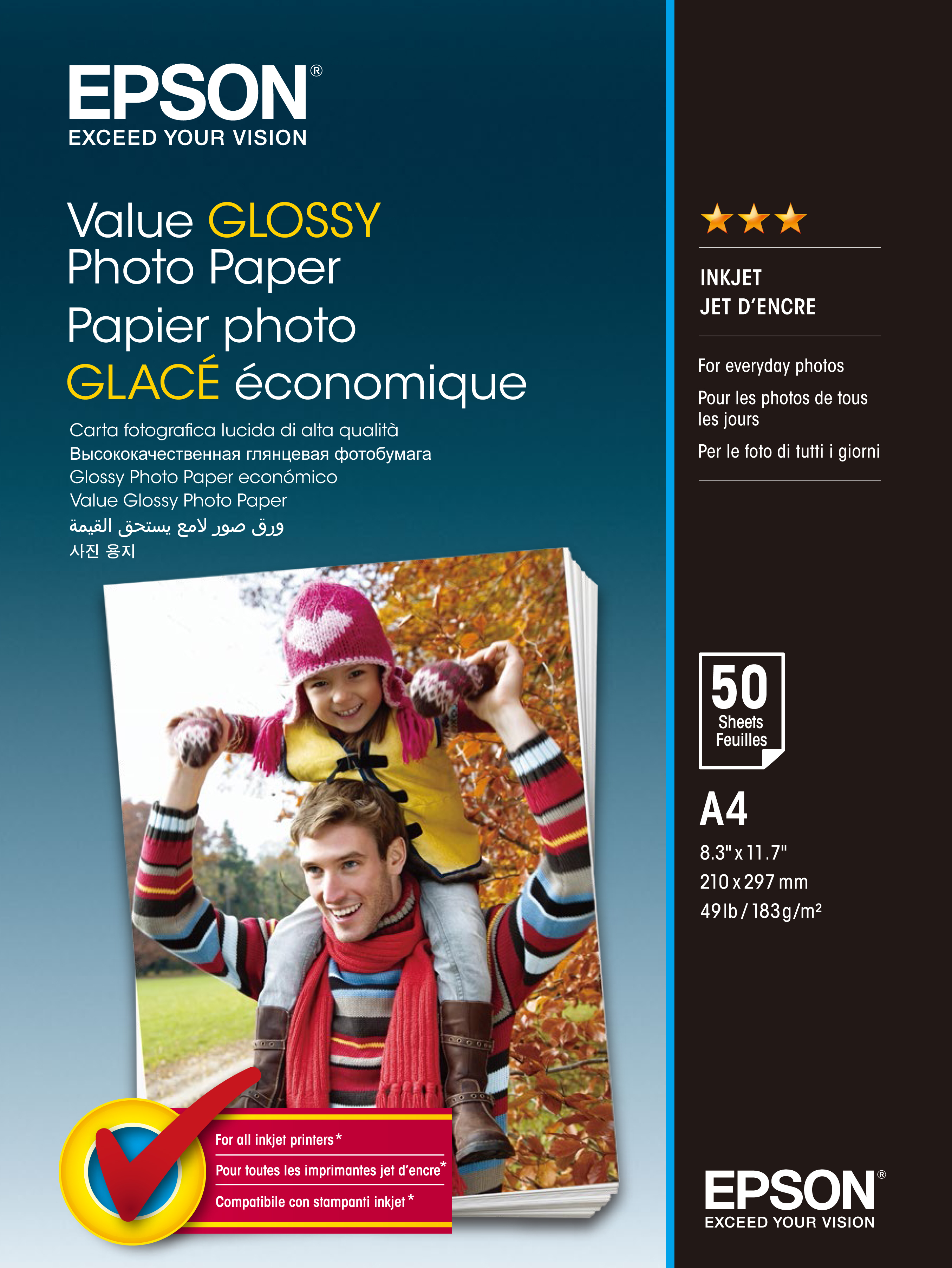 EPSON paper A4 - 183g/m2 - 20sheets -Value Glossy Photo Paper
