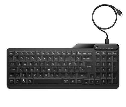 HP klávesnice HP 405 Multi-Device Wired Backlit Keyboard CZ/SK, black