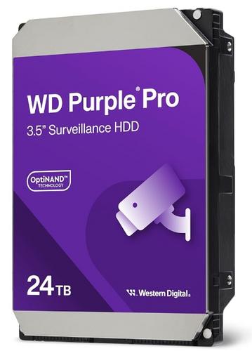 WDC WD241PURP hdd 24TB SATA3-6Gbps třída 7200rpm PURPLE PRO 512MB (řada PURPLE PRO pro sledovací systémy a kamery, podpora 32 streamu) 287MB/s CMR