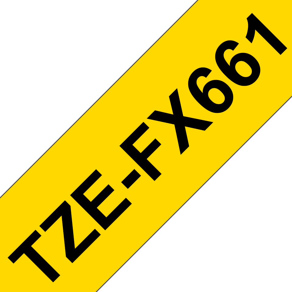 Brother - TZe-FX661, žlutá / černá, 36 mm, s flexibilní páskou