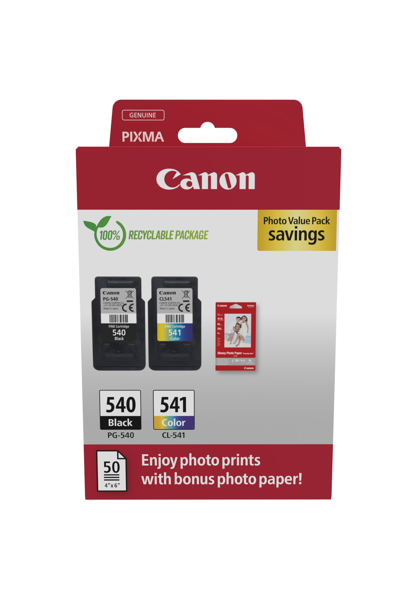Canon cartridge PG-540/CL-541 + fotopapír GP-501/Photo Value Pack/