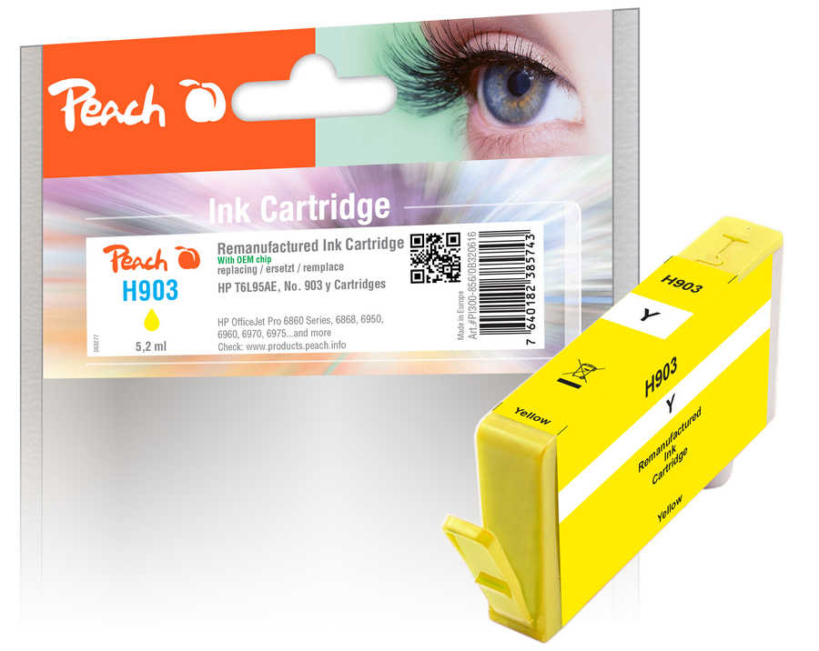 PEACH kompatibilní cartridge HP No. 903, žlutá, T6L95AE, OEM čip