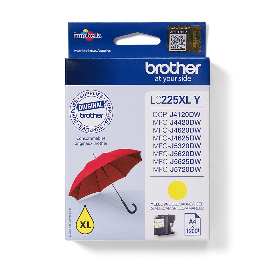 Brother LC-225XLY (inkoust yellow, 1 200 str.@ 5% draft)
