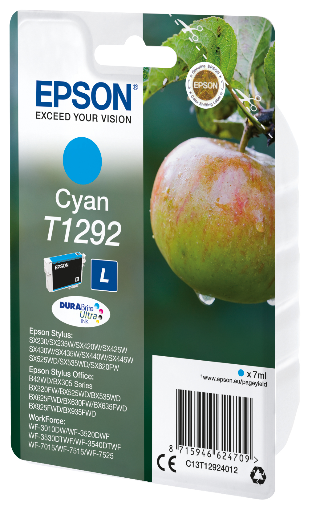 EPSON cartridge T1292 cyan (jablko)