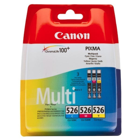 Canon CLI-526 – azurová, purpurová, žlutá