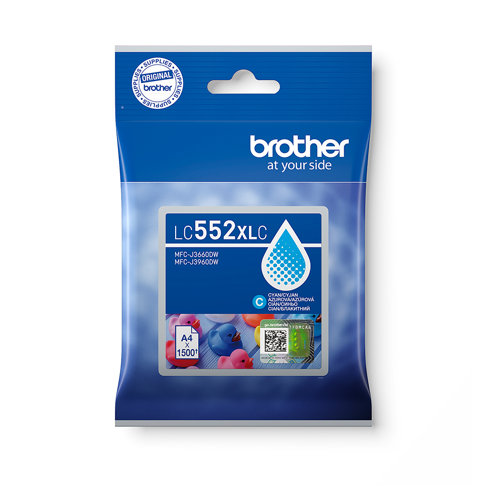 Brother LC552XLC (inkoust cyan, 1500 str.)