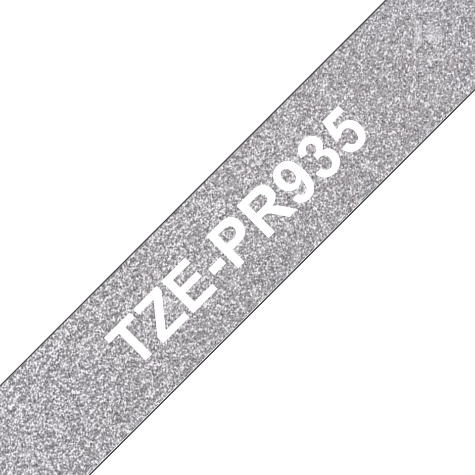 Brother - TZe-PR935 exklusivní stříbrná / bílá (12mm)