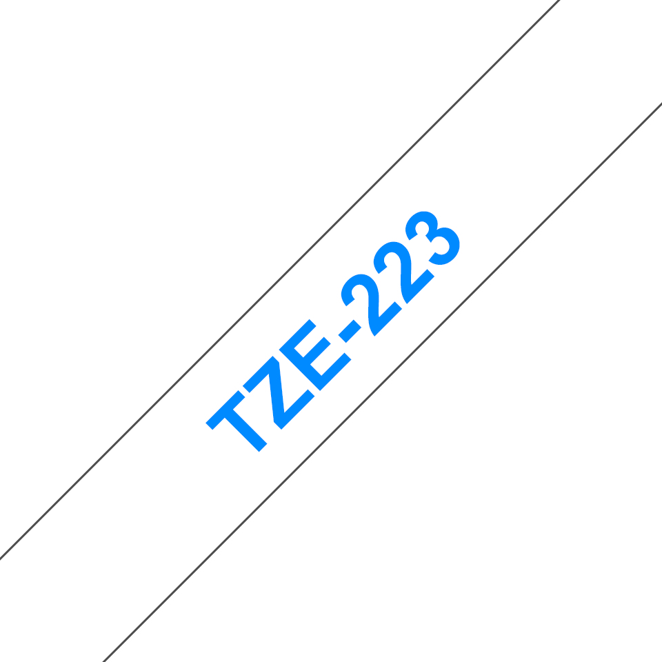 Brother - TZe-223, bílá / modrá (9mm, laminovaná)