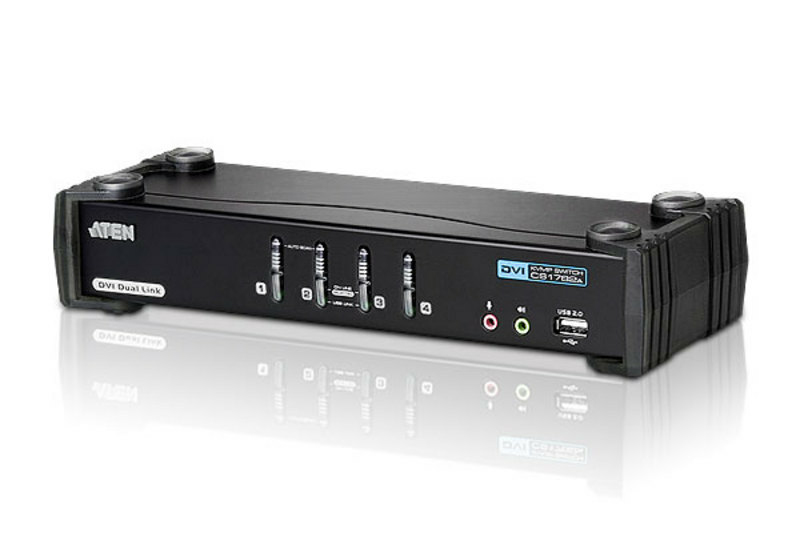 ATEN 4-portový přepínač KVM DVI Dual Link/ se zvukem CS1784A