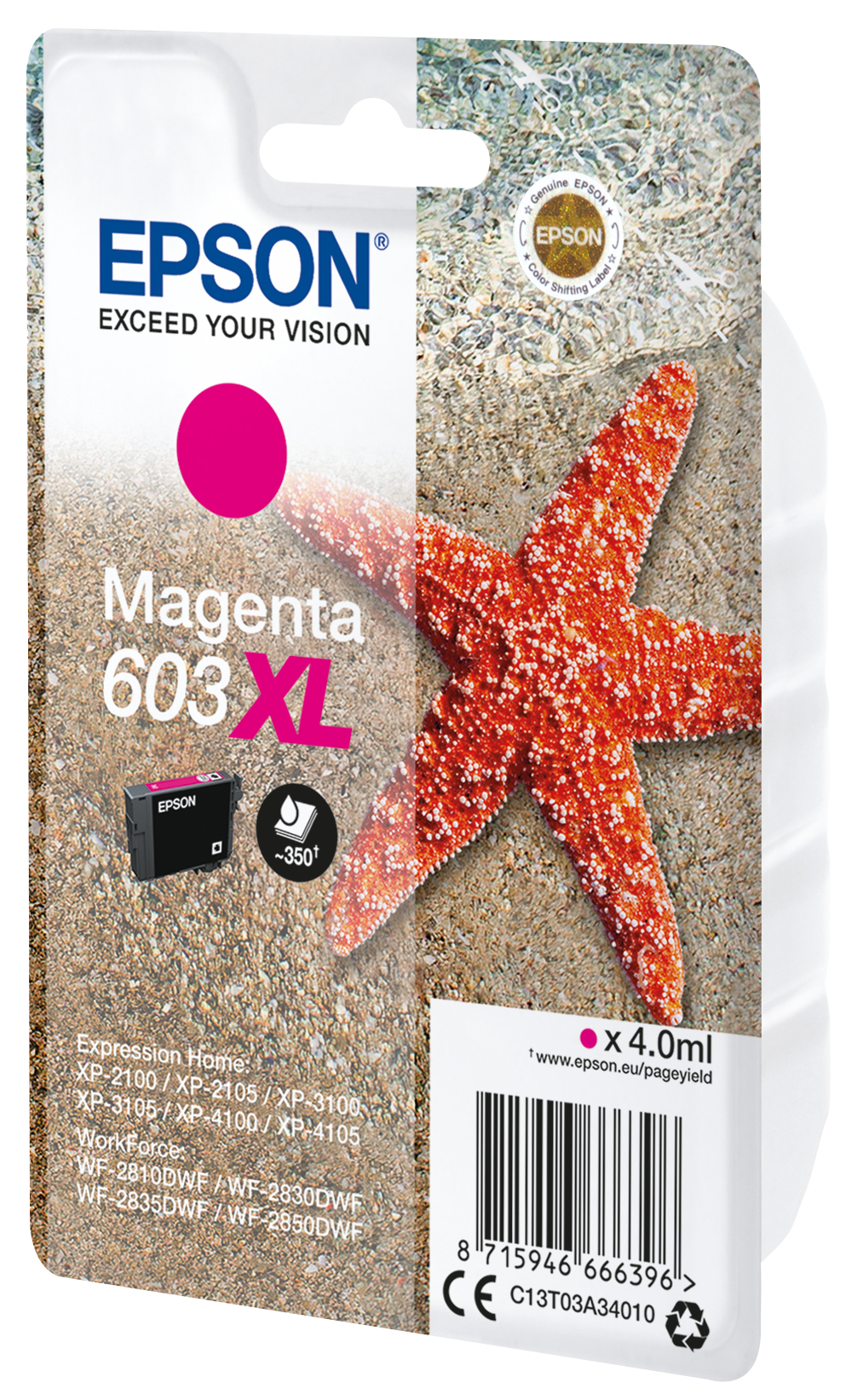 EPSON cartridge T03A3 magenta XL (hvězdice)