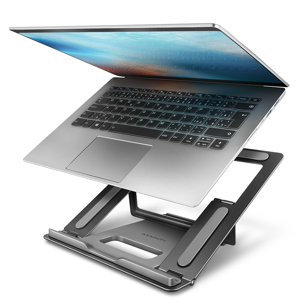 AXAGON STND-L, hliníkový stojan pro notebooky velikosti 10" - 16", čtyři nastavi