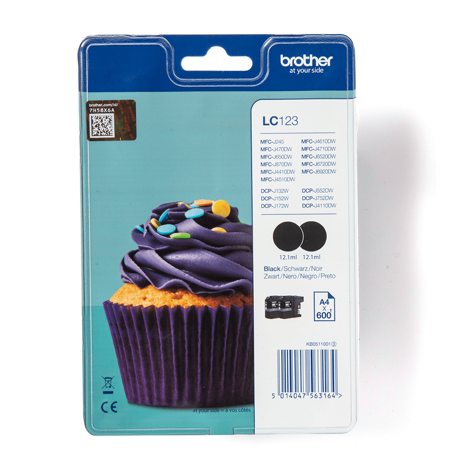 Brother LC-123BKBP2 (inkoust multipack - 2x černá)