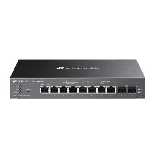 TP-LINK SG2210XMP-M2 Omada inteligentní switch s 8 porty 2.5GBASE-T podporujícími PoE+ a 2 porty 10GE SFP+