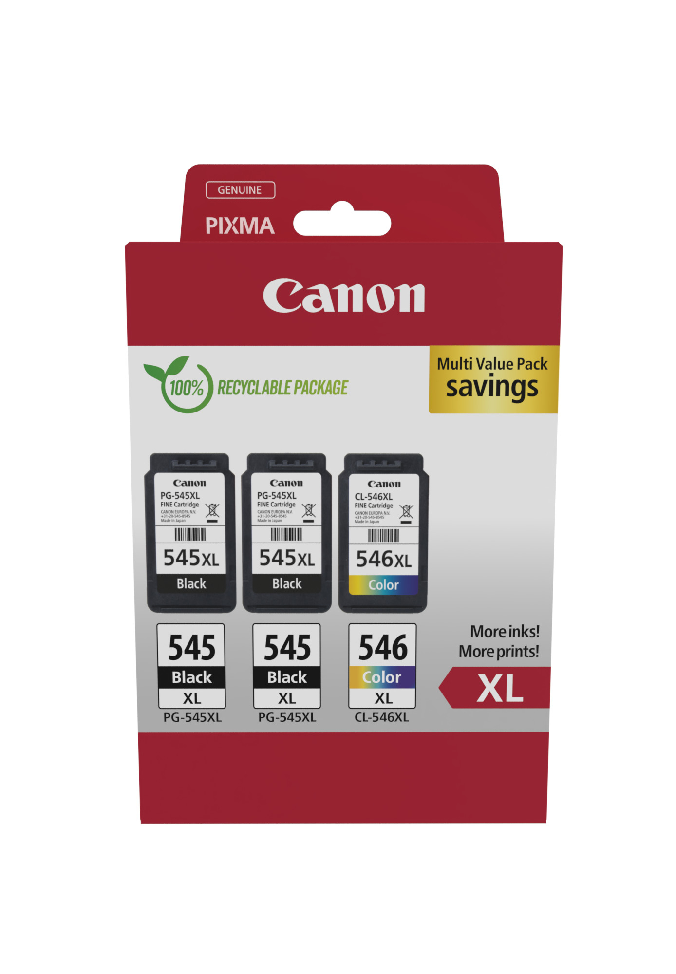 Canon cartridge PG-545XLx2/CL-546XL/Multipack / 2x black+Color / 2x15ml+1x13ml