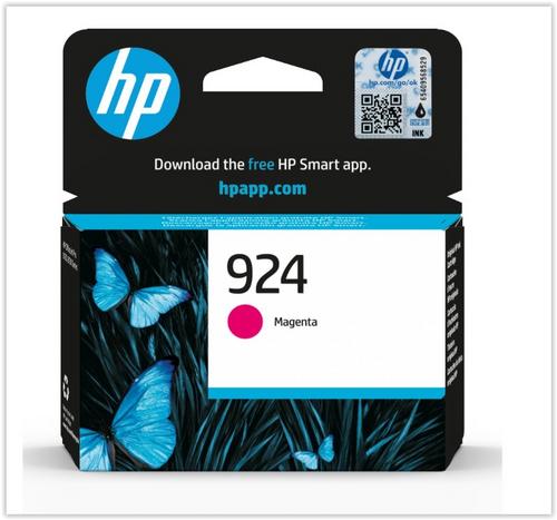 HP 4K0U4NE originální náplň purpurová č.924 magenta cca 400 stran (magenta, pro HP OfficeJet 8122e, 8132e)