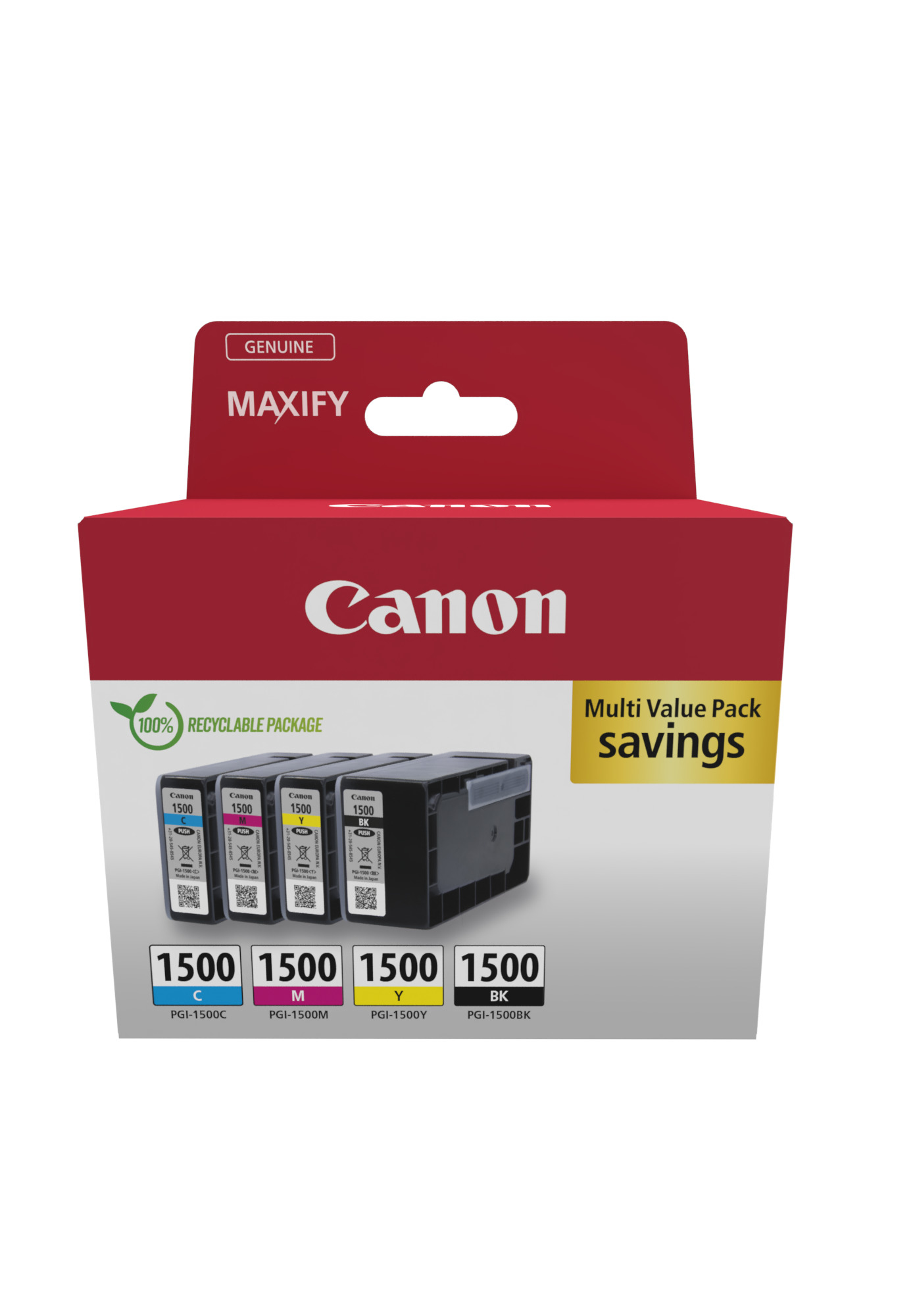 Canon cartridge INK PGI-1500 BK/C/M/Y MULTI / 1x 12,4ml + 3x4,5ml