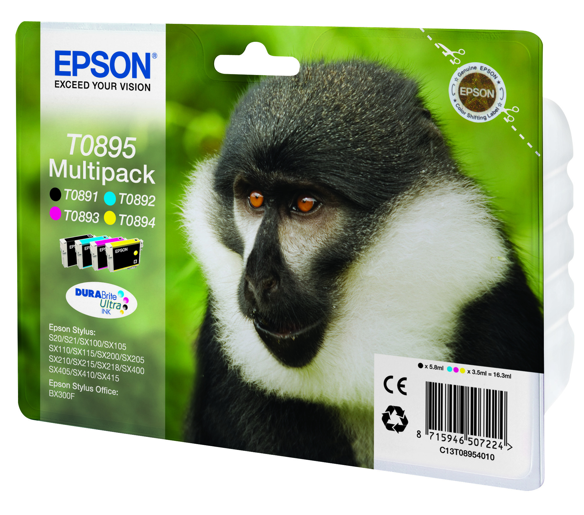 EPSON cartridge T0895 (black/cyan/magenta/yellow) multipack (opice)
