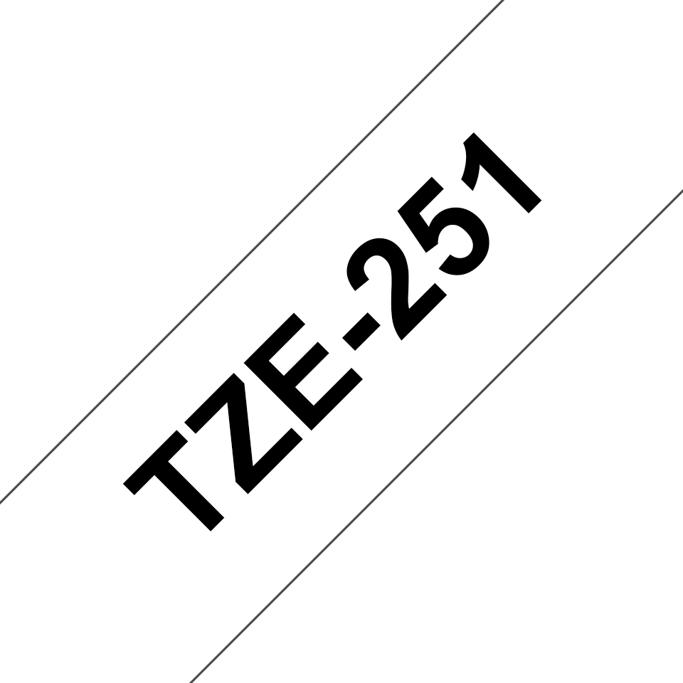 Brother - TZe-251, bílá / černá (24mm, laminovaná)