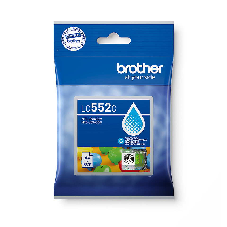 Brother LC-552C (inkoust cyan, 550 str.)
