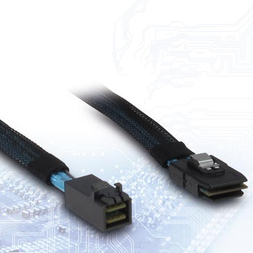 INTER-TECH kabel Mini-SAS HD (SFF-8643) na Mini-SAS (SFF-8087), 0,75 m