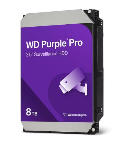 WDC WD8002PURP hdd 8TB SATA3-6Gbps třída 7200rpm PURPLE PRO 256MB (řada PURPLE PRO pro sledovací systémy a kamery, podpora 32 streamu) 245MB/s CMR
