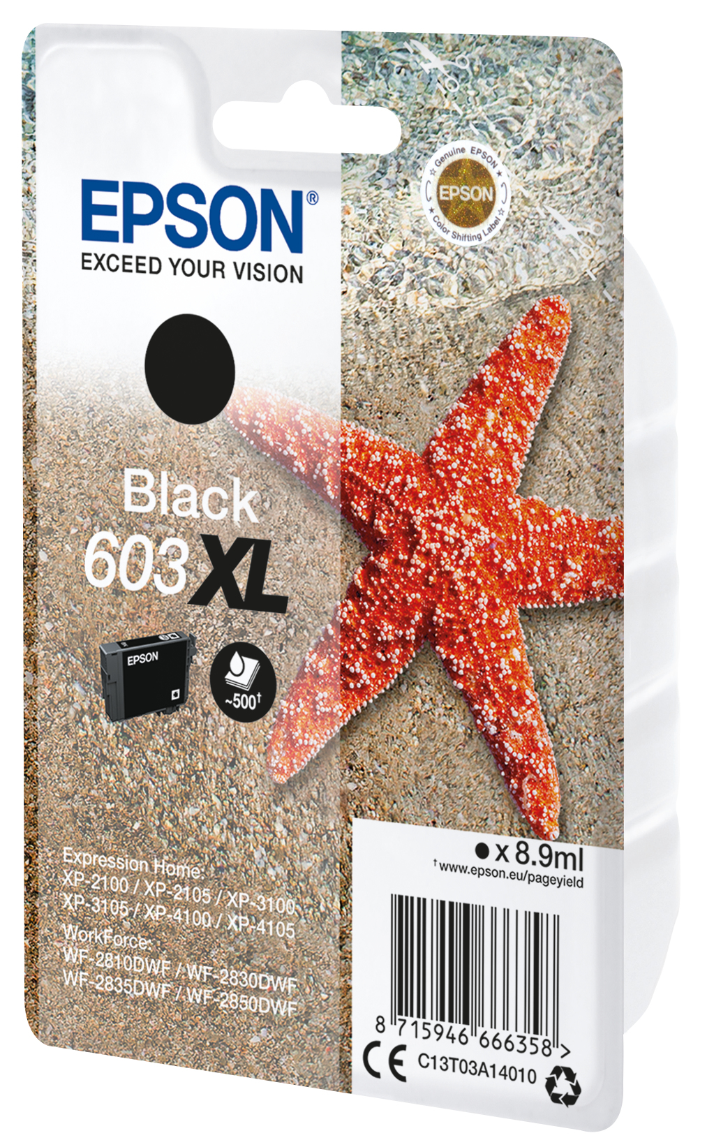EPSON cartridge T03A1 black XL (hvězdice)