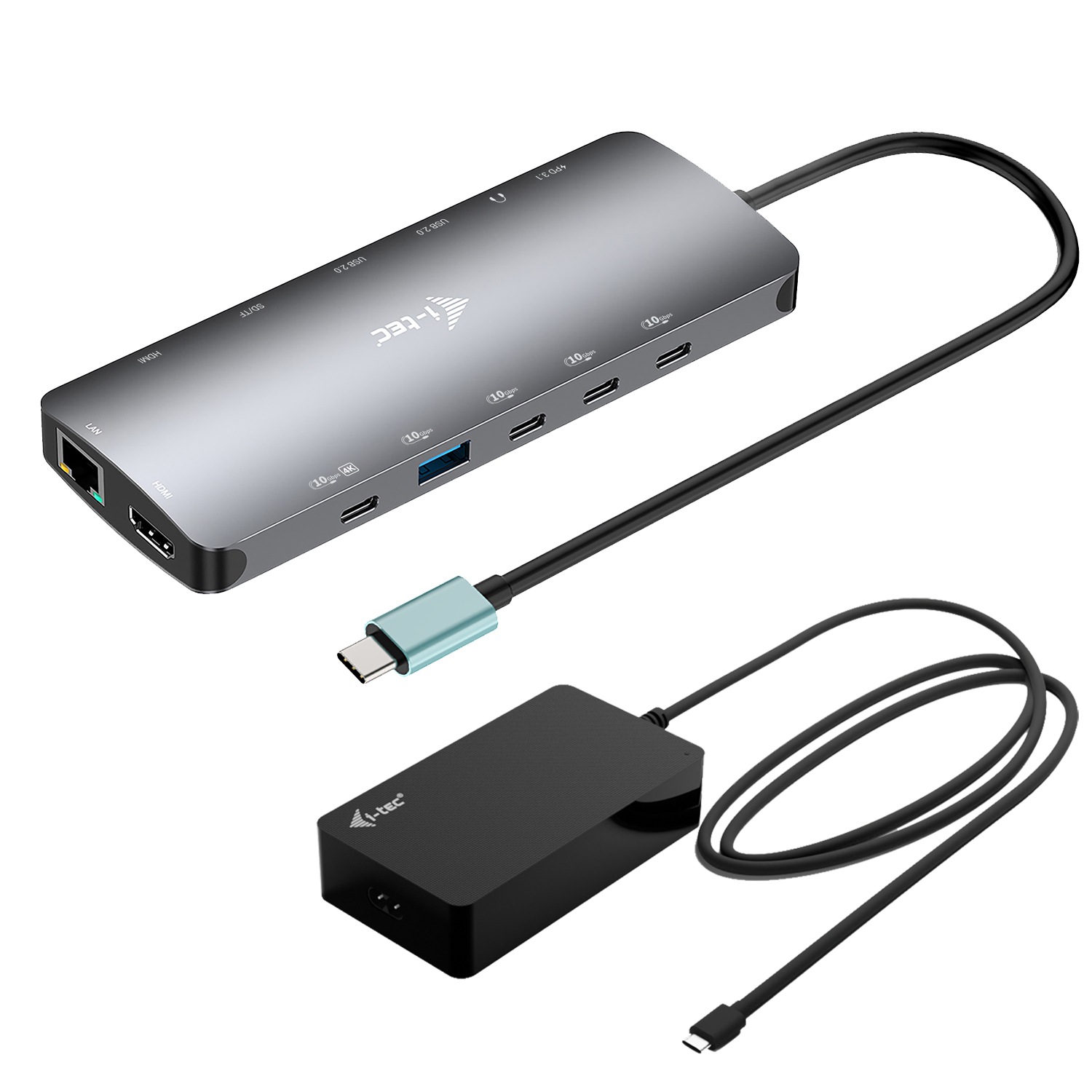 i-tec USB-C Metal Nano 3x Display Dock, 2x HDMI 1x USB-C video, PD 140W + i-tec